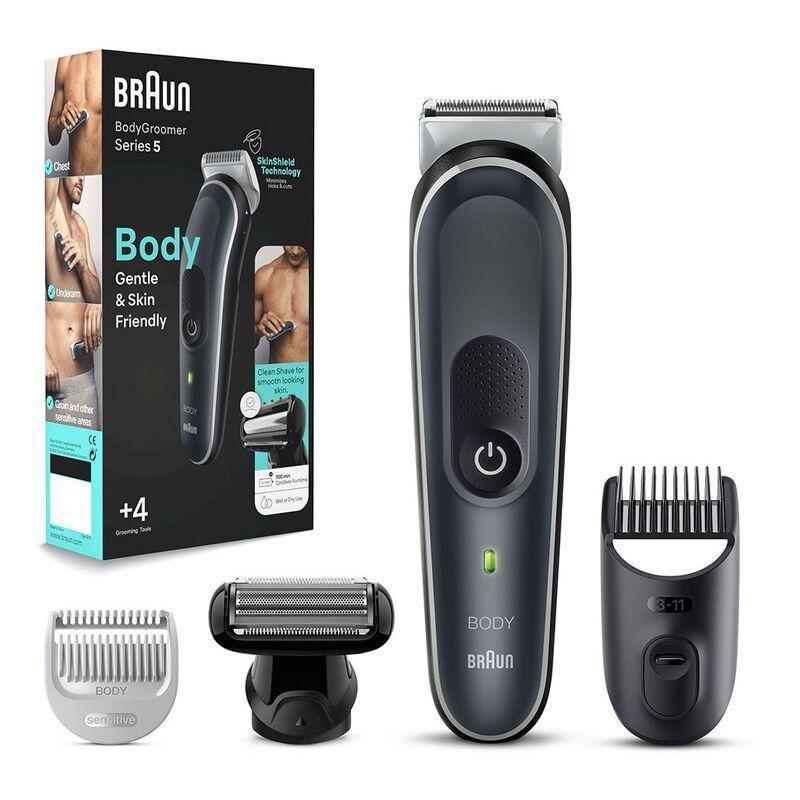 Braun BG 5360 Body Groomer 5 Full Body with SkinShield Technology/Waterproof/4 Tools, , medium