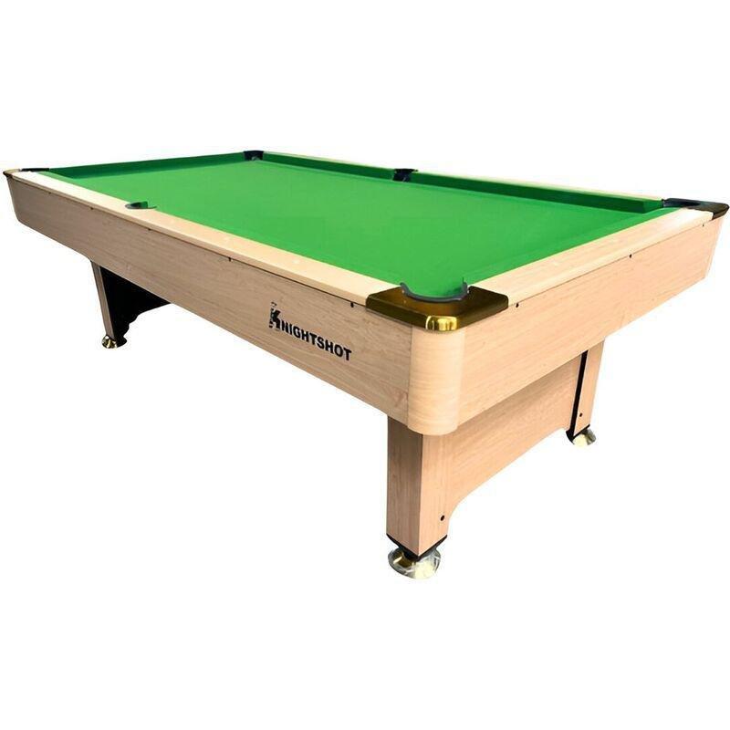 Knight Shot Home Use 8ft Billiard Table Light Maple Finishing in Wooden Base Slate with Ball Return System, , medium