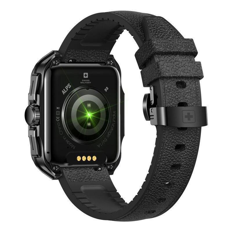 Swiss Military Alps 2 Smartwatch with Gunmetal Frame and Black Leather Strap, , large image number 0