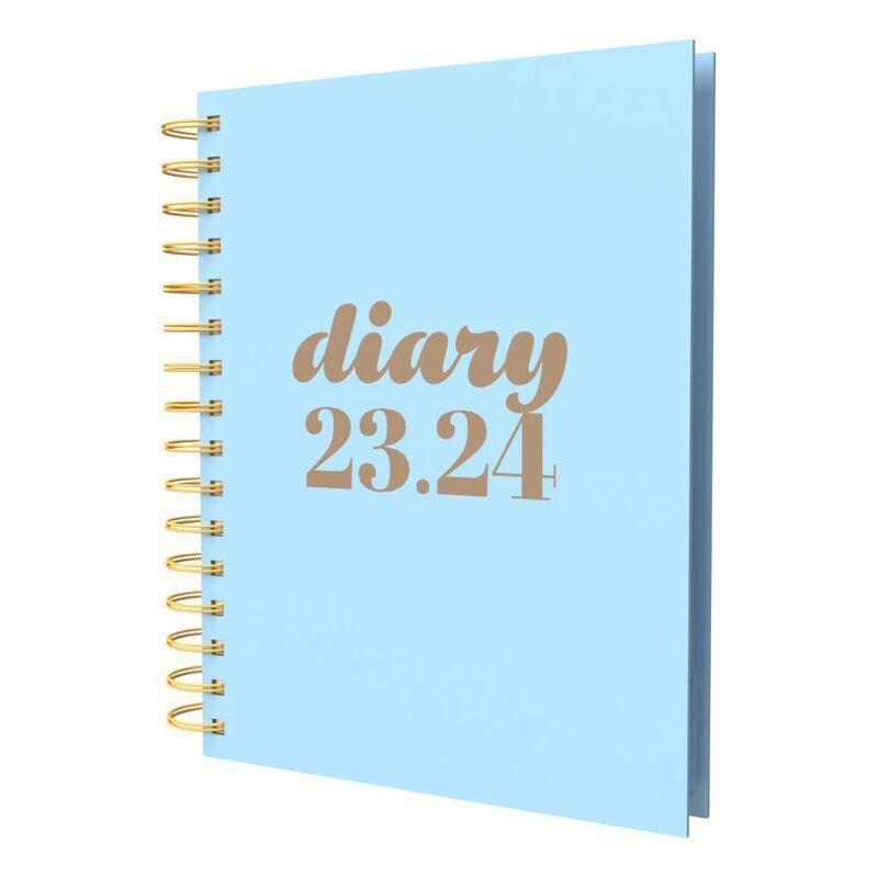 Collins Mid-Year 2023-2024 Scandi A5 Day-To-Page Paper / Wiro Light Blue, , medium
