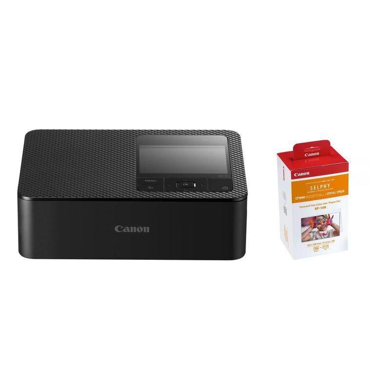 Canon SELPHY CP1500 Colour Portable Photo Printer - Black + Canon RP-108 Colour Ink + 100 x 148 mm Paper Set - 108 Sheets (Bundle), , large image number 0