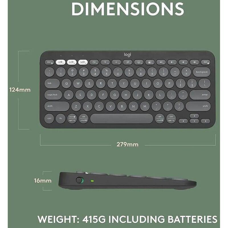 Logitech Pebble Keys 2 K380s Bluetooth keyboard - US - Tonal Graphite, , large image number 8