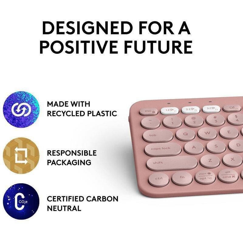 Logitech Pebble Keys 2 K380s Bluetooth keyboard - US - Tonal Rose, , large image number 2