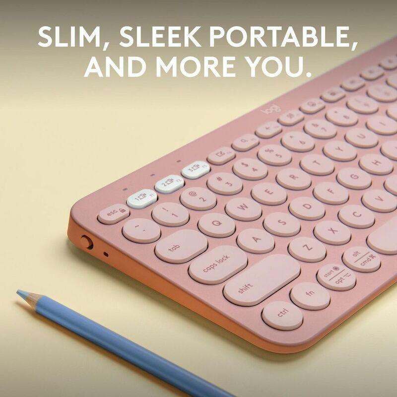 Logitech Pebble Keys 2 K380s Bluetooth keyboard - US - Tonal Rose, , large image number 3