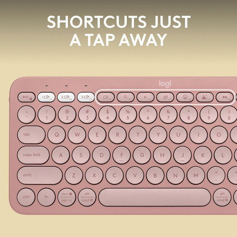 Logitech Pebble Keys 2 K380s Bluetooth keyboard - US - Tonal Rose, , large image number 4