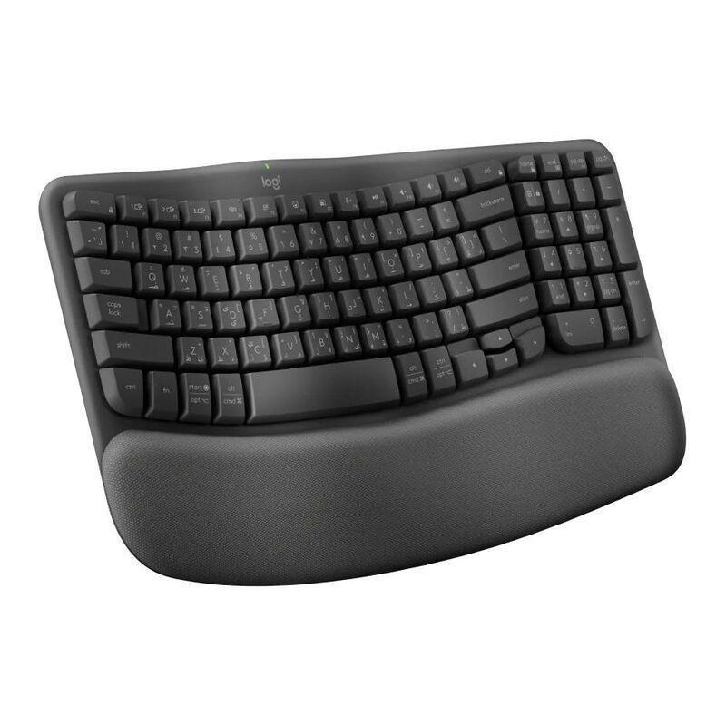 Logitech Ergo Series Wave Keys Wireless Ergonomic Keyboard - Arabic - Black, , large image number 2