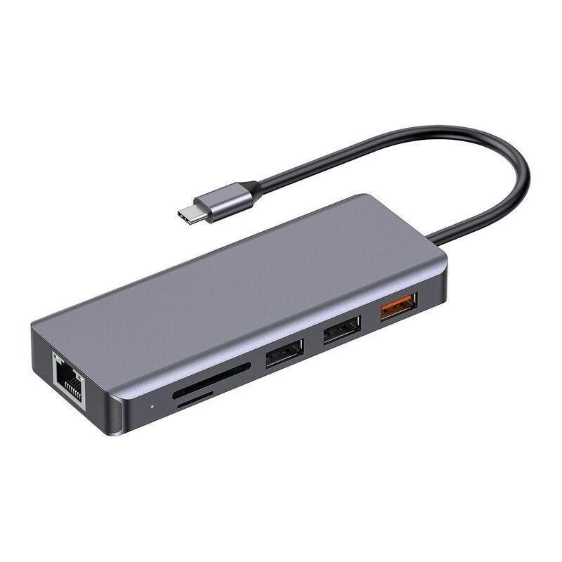 Porodo 9-in-1 4K HDMI Ethernet USB-C Hub with 100W PD, , medium