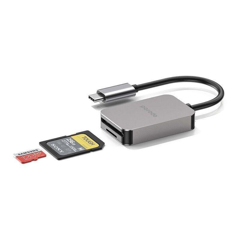Porodo 2-in-1 USB-C Card Reader, , medium