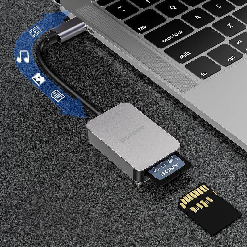Porodo 2-in-1 USB-C Card Reader, , large image number 1
