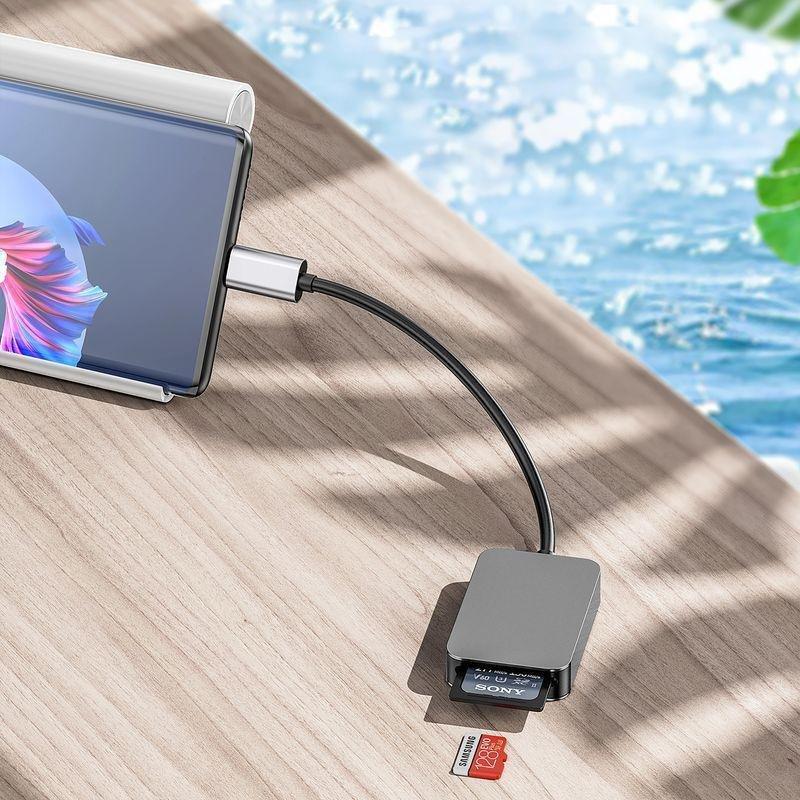 Porodo 2-in-1 USB-C Card Reader, , large image number 2
