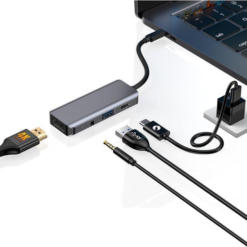 Porodo 4-in-1 HDMI 4K USB-C Hub with 100W PD, , large image number 1