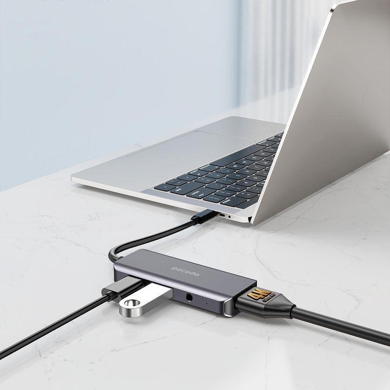 Porodo 4-in-1 HDMI 4K USB-C Hub with 100W PD, , large image number 2