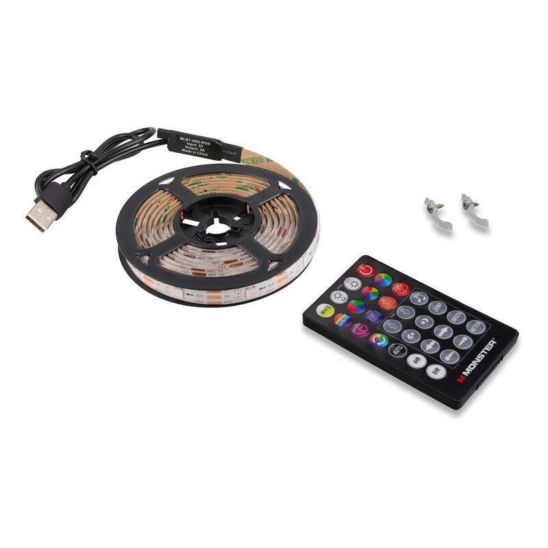 MONSTER Multi Color Flow LED Light Strip with Remote - 2m, , medium