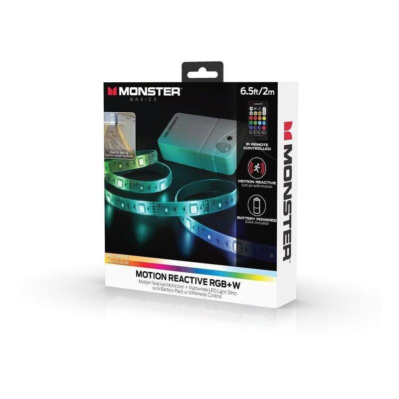MONSTER Multi-Color Motion Activated LED Light Strip with Remote - 2m, , medium