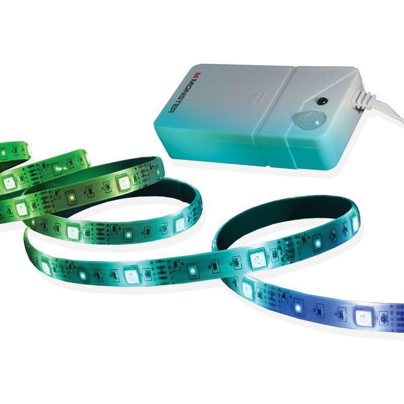 MONSTER Multi-Color Motion Activated LED Light Strip with Remote - 2m, , large image number 1