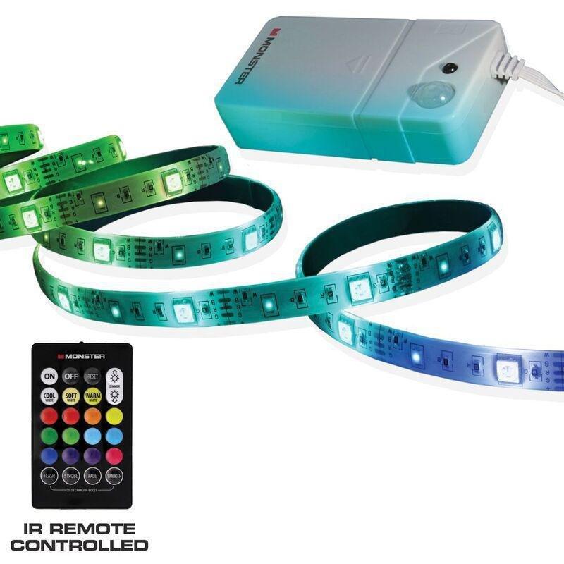MONSTER Multi-Color Motion Activated LED Light Strip with Remote - 2m, , large image number 2