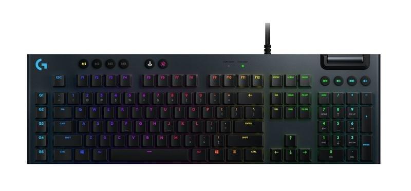 LOGITECH G - Logitech G G815 LIGHTSYNC RGB Mechanical Gaming Keyboard with Low Profile GL Clicky Key Switch/5 Programmable G-key/USB Passthrough/Dedicated Media...