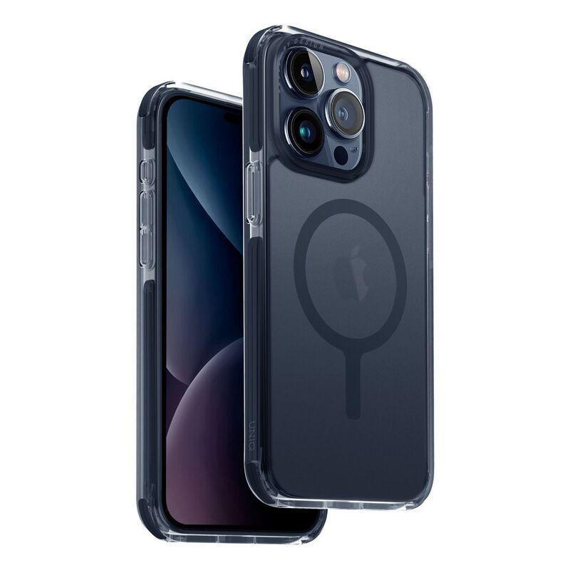 UNIQ Hybrid iPhone 15 Pro Max Case - MagClick Charging Combat - Smoke Blue, , medium