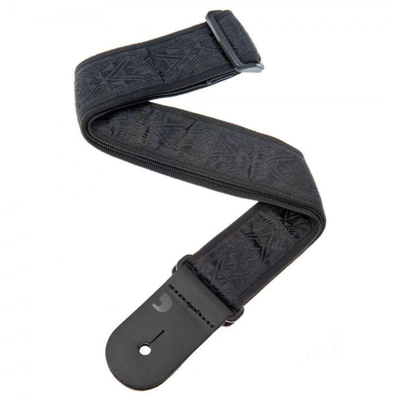 D'Addario 50B01 Nylon Woven Guitar Strap - Black Satin, , medium