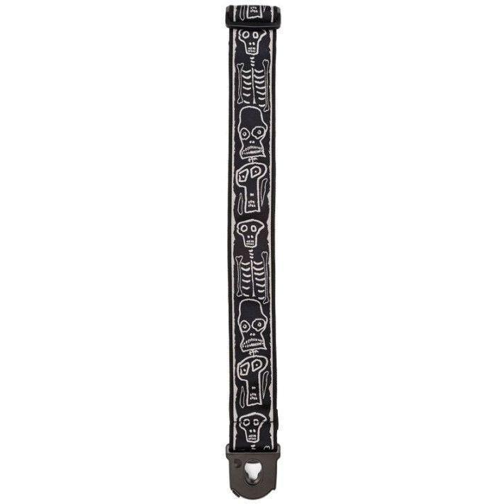 D'Addario 50 mm Planet Lock Joe Satriani Guitar Strap - Skull 'N Bones, , large image number 2