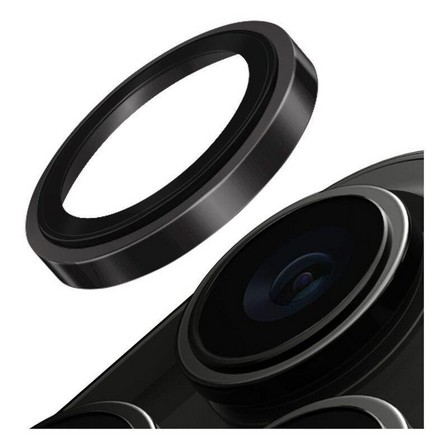 UNIQ - UNIQ Optix iPhone 15 Pro Stainless Steel Frame Sapphire Camera Lens Protector - Chrome Grey