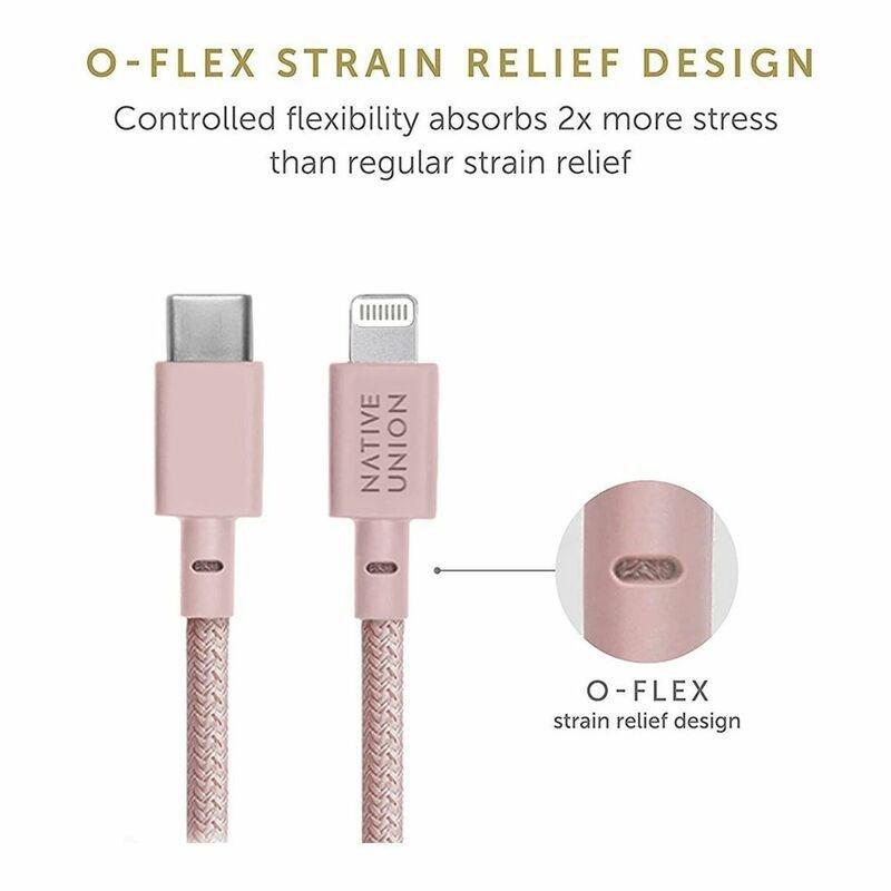 Native Union Belt USB-C to Lightning Charging Cable 3M Rose, , large image number 3