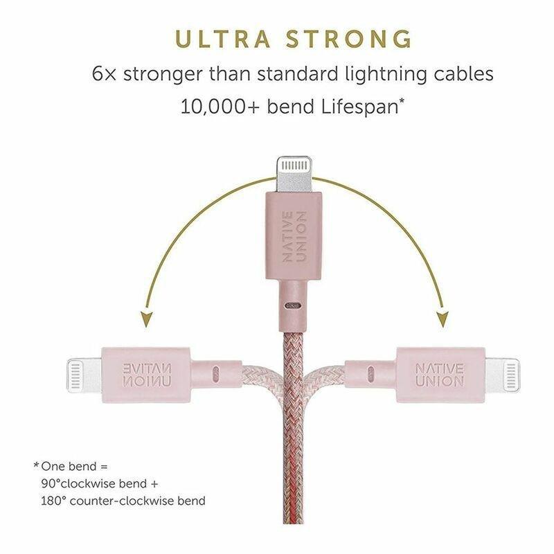 Native Union Belt USB-C to Lightning Charging Cable 3M Rose, , large image number 4