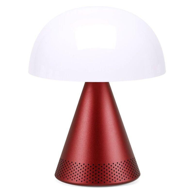 Lexon Mina L Audio Portable Led Lamp W/ 360 Degree Built-In Bt Speaker-Dark Red, , medium