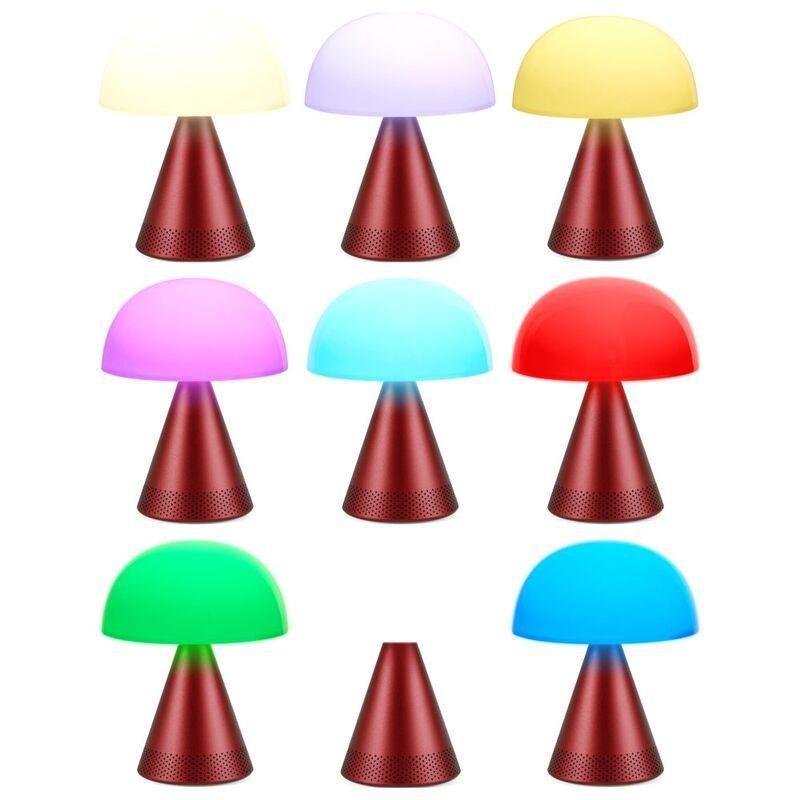 Lexon Mina L Audio Portable Led Lamp W/ 360 Degree Built-In Bt Speaker-Dark Red, , large image number 1