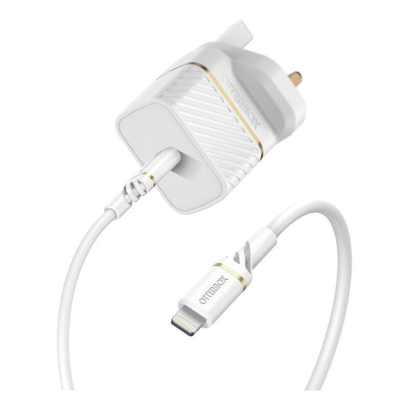 OtterBox Wall Charging Kit USB-C to USB-C Fast Charge 20W Cloud Dust White, , large image number 0