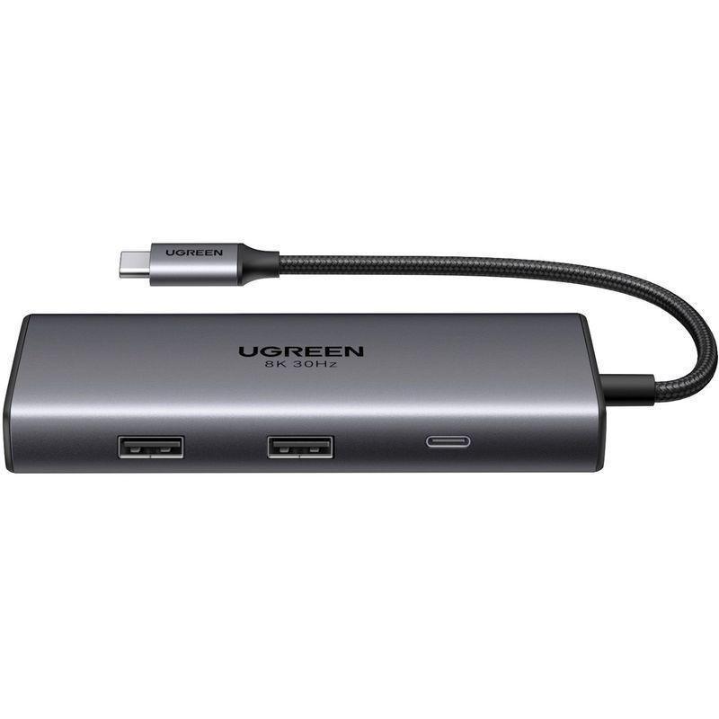 UGREEN 6-in-1 USB C HUB 2xUSB A 3.0/USB-C 100W PD/4K & 8K HDMI - Space Grey, , large image number 8