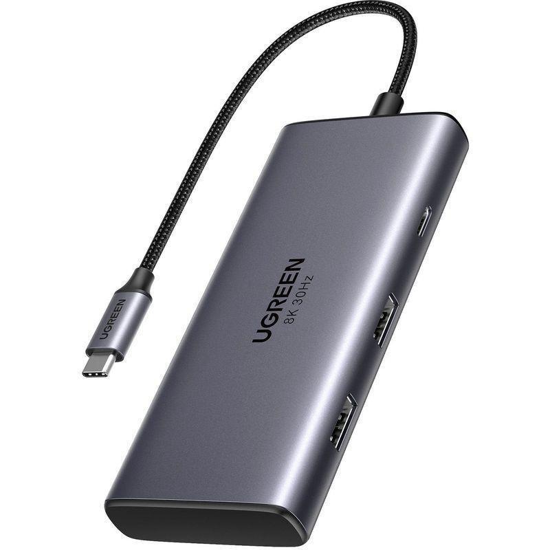 UGREEN 6-in-1 USB C HUB 2xUSB A 3.0/USB-C 100W PD/4K & 8K HDMI - Space Grey, , large image number 9