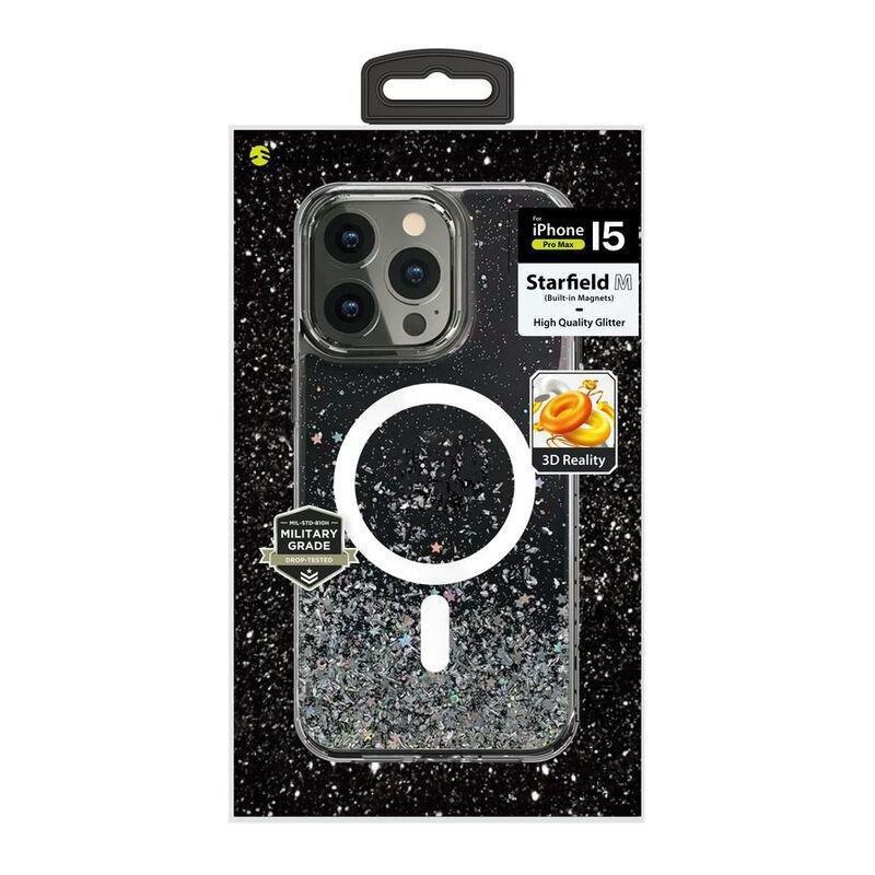 Switcheasy Starfield MagSafe Sparkling Glitter Resin Case For iPhone 15 Pro Max - Transparent, , large image number 1