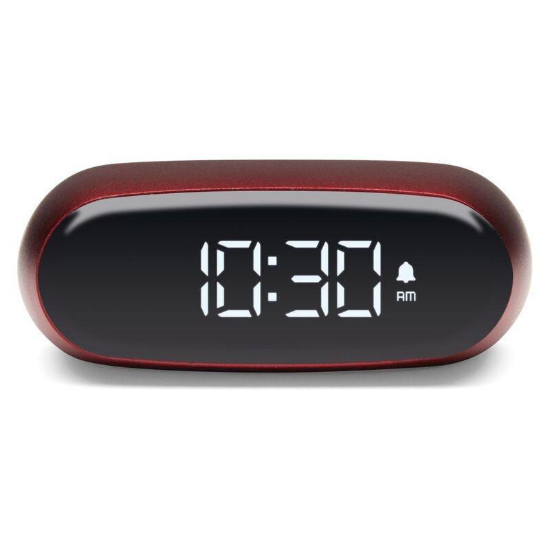 Lexon Minut Mini Alarm Clock-Dark Red, , large image number 0