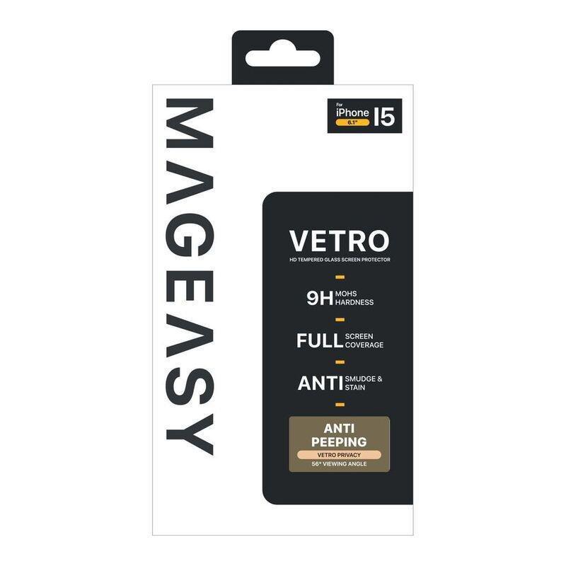 MAGEASY - Mageasy Vetro Privacy Tempered Glass Screen Protector For iPhone 15