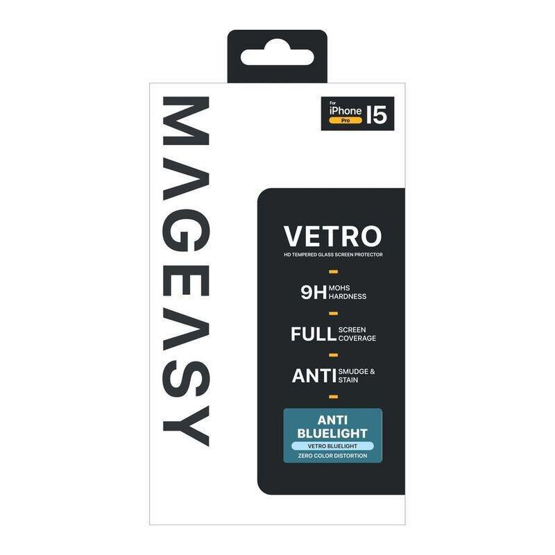 Mageasy Vetro Bluelight Anti-Blue Light Screen Protector For iPhone 15 Pro, , large image number 1