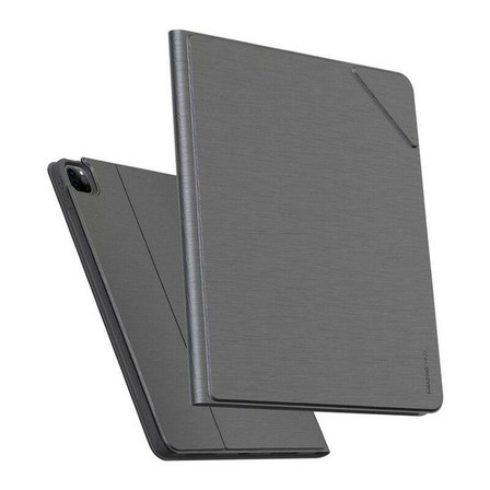 AMAZINGTHING - Amazing Thing Anti-Bacterial Opal Metal Finish Folio Case for iPad Pro 12.9 2021 Dark Gray
