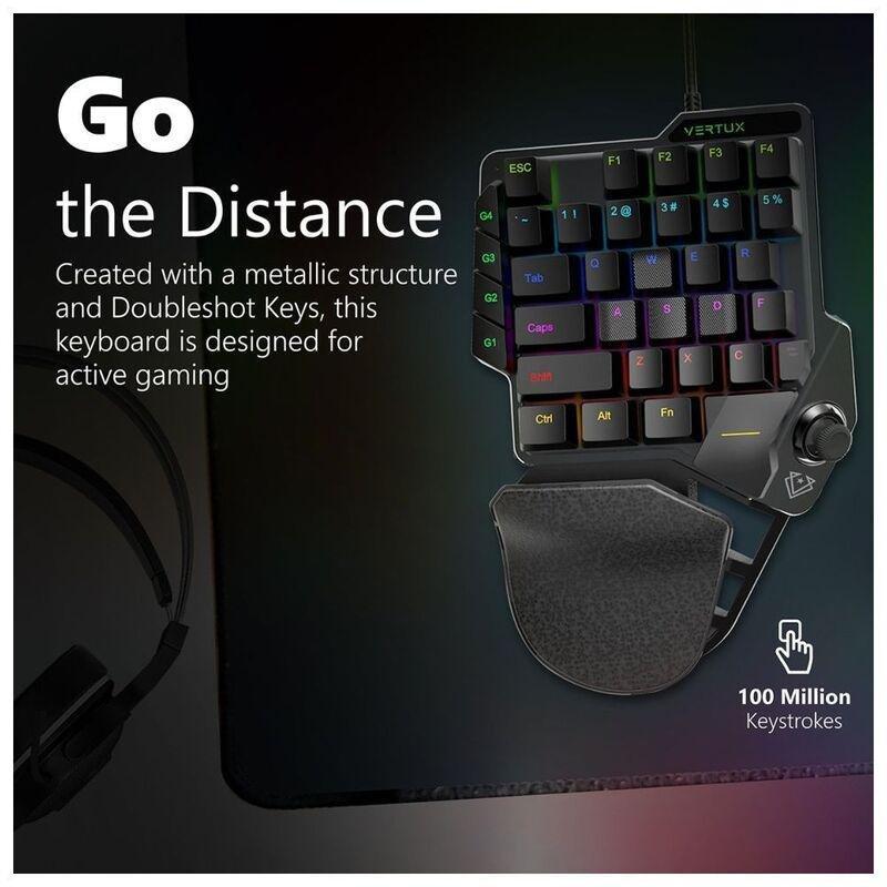 Vertux Combat Quickstrike One-Handed Gaming Keypad with Joystick, , large image number 3