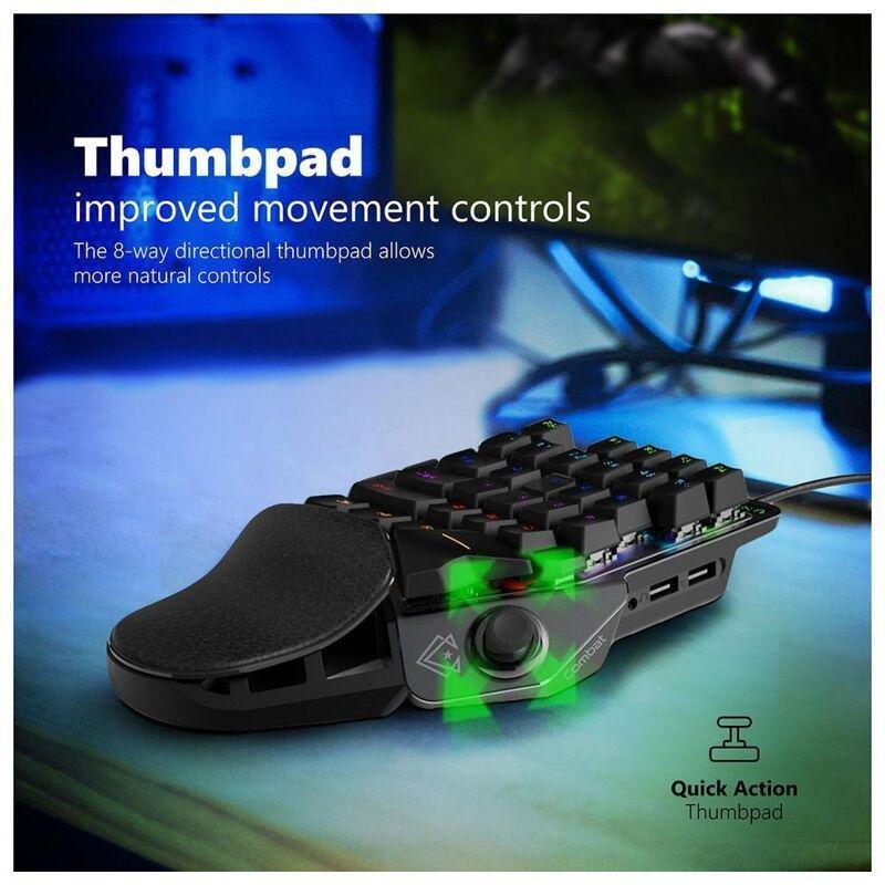 Vertux Combat Quickstrike One-Handed Gaming Keypad with Joystick, , large image number 4
