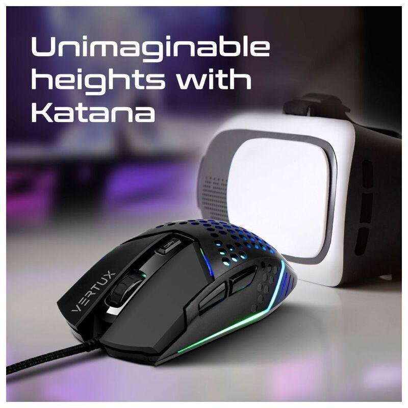 Vertux Katana 6 Buttons Hex-Shell Wired RGB Gaming Mouse, , large image number 2