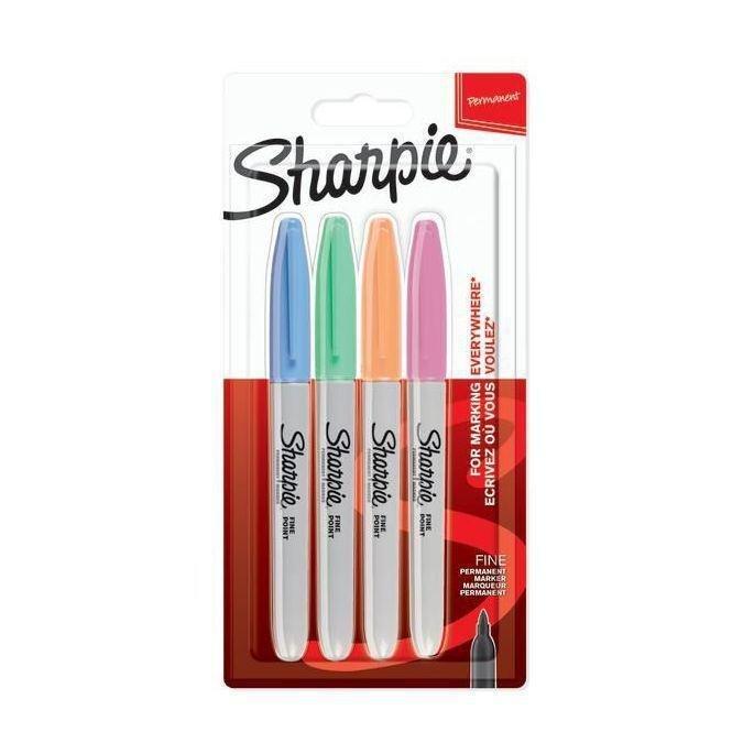 Sharpie Permanent Marker Fine - Pastel (Pack of 4) (Assorted Colors), , large image number 0