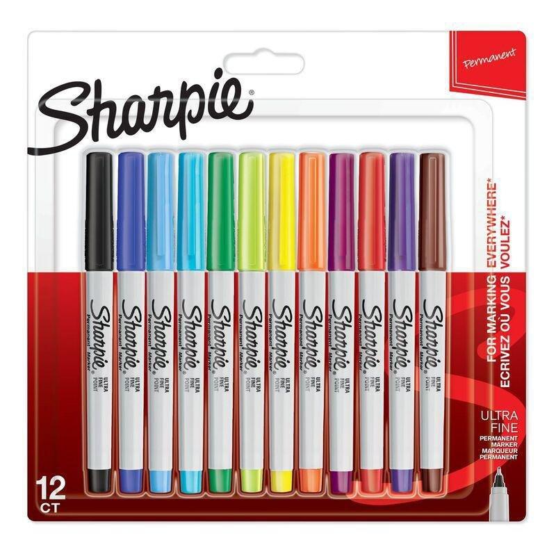 SHARPIE - Sharpie Permanent Marker Ultra Fine (Pack of 12) (Assorted Colors)