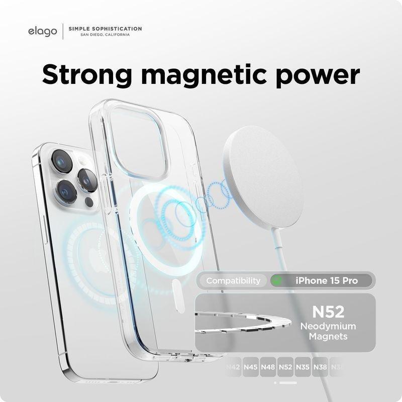 Elago MagSafe Hybrid Clear Case For iPhone 15 Pro - White, , large image number 2