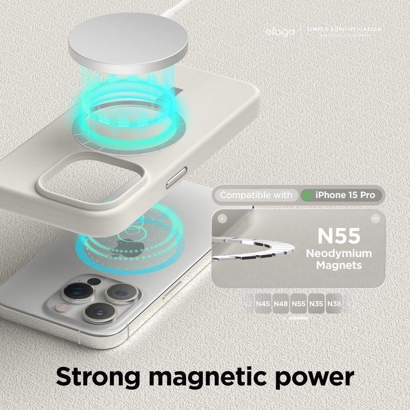 Elago MagSafe Silicone Case For iPhone 15 Pro - Stone, , large image number 1
