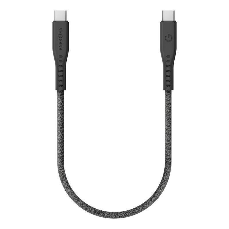 Energea Flow USB 3.2 Gen 2 USB-C To USB-C Cable 10Gbps 240W With Velcro Cable Tie 30cm - Black, , medium