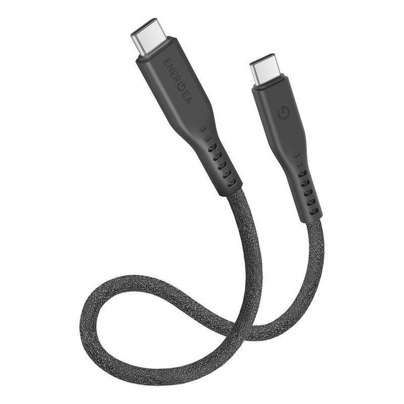 Energea Flow USB 3.2 Gen 2 USB-C To USB-C Cable 10Gbps 240W With Velcro Cable Tie 30cm - Black, , large image number 1