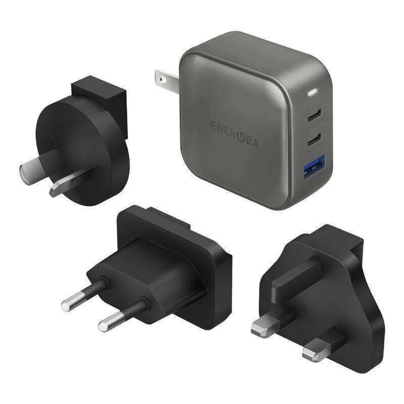 Energea TravelWorld GaN 66 2C 1A PD/PPS/Qc 3.0 Wall Charger 66W - Gunmetal, , large image number 0
