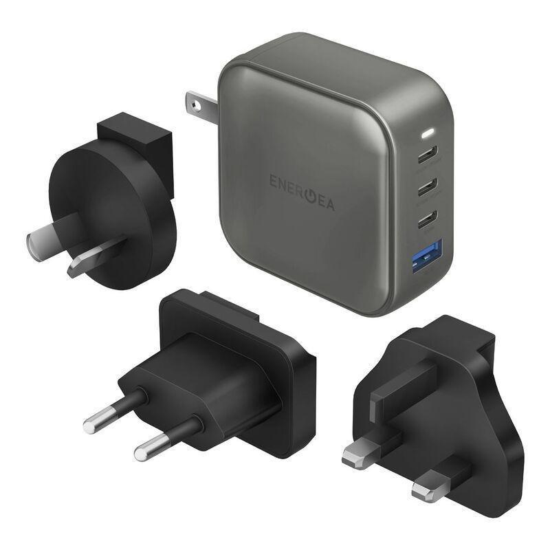 Energea TravelWorld GaN 100 3C 1A PD/PPS/Qc 3.0 Wall Charger 100W - Gunmetal, , medium