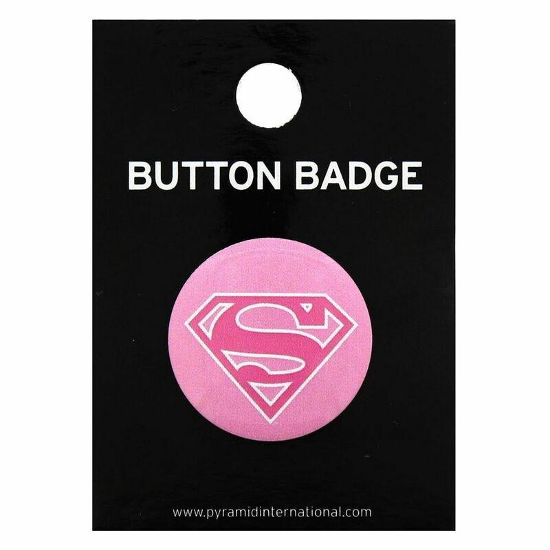 Pyramid International Supergirl Pink Logo 25mm Button Badge, , medium
