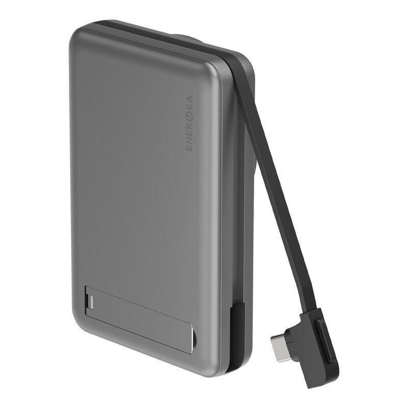Energea Magpac Pro 10000mAh MagSafe Compatible Power Bank With Built-In Cable And Stand - Gunmetal, , large image number 0